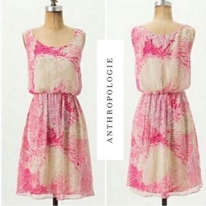 Postmark by Anthropologie Rosy Plumes dress